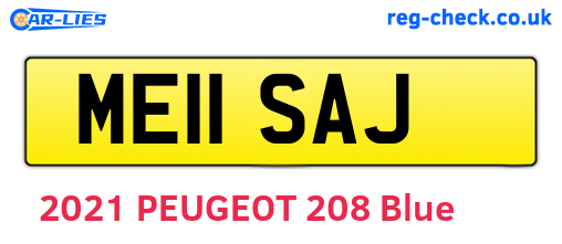 ME11SAJ are the vehicle registration plates.