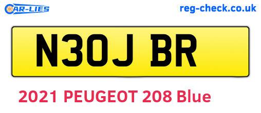 N30JBR are the vehicle registration plates.
