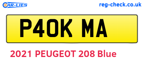 P40KMA are the vehicle registration plates.