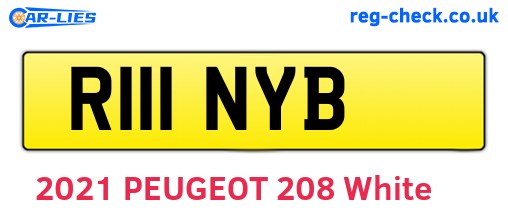 R111NYB are the vehicle registration plates.