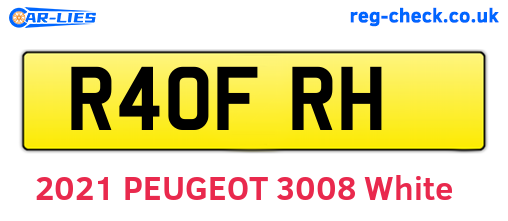 R40FRH are the vehicle registration plates.