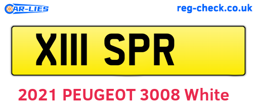 X111SPR are the vehicle registration plates.