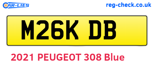 M26KDB are the vehicle registration plates.