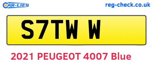 S7TWW are the vehicle registration plates.