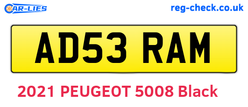 AD53RAM are the vehicle registration plates.