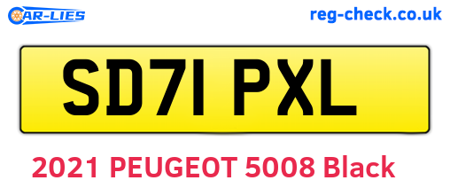 SD71PXL are the vehicle registration plates.