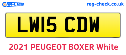 LW15CDW are the vehicle registration plates.