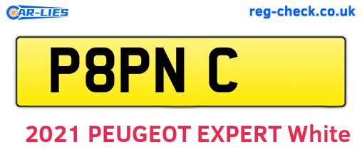 P8PNC are the vehicle registration plates.