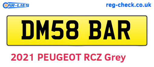 DM58BAR are the vehicle registration plates.