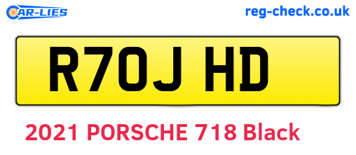 R70JHD are the vehicle registration plates.