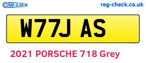 W77JAS are the vehicle registration plates.