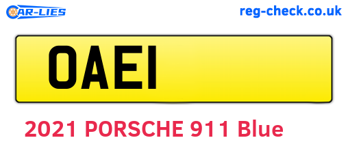 OAE1 are the vehicle registration plates.
