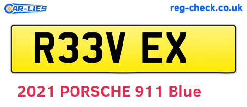 R33VEX are the vehicle registration plates.