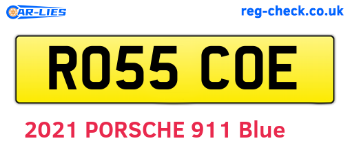 RO55COE are the vehicle registration plates.
