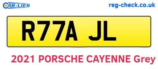 R77AJL are the vehicle registration plates.