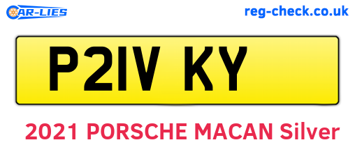 P21VKY are the vehicle registration plates.