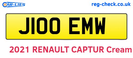 J100EMW are the vehicle registration plates.