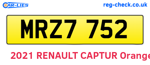 MRZ7752 are the vehicle registration plates.
