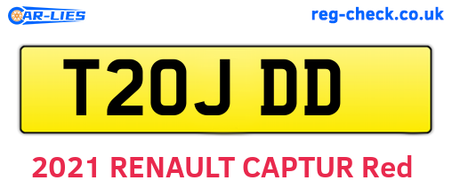T20JDD are the vehicle registration plates.