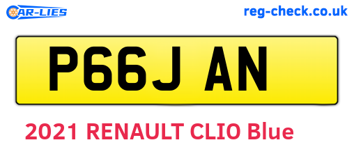P66JAN are the vehicle registration plates.