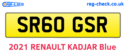 SR60GSR are the vehicle registration plates.