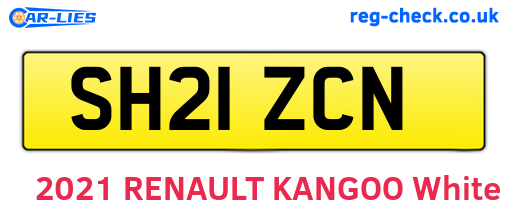 SH21ZCN are the vehicle registration plates.
