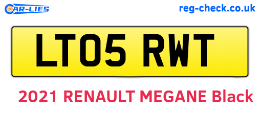 LT05RWT are the vehicle registration plates.