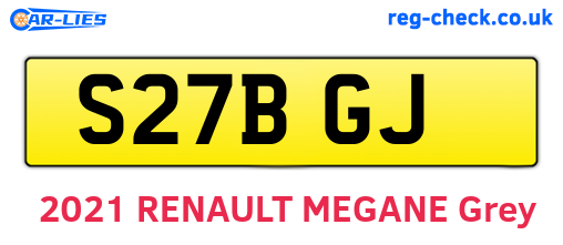 S27BGJ are the vehicle registration plates.