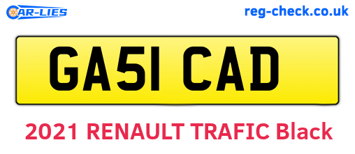 GA51CAD are the vehicle registration plates.