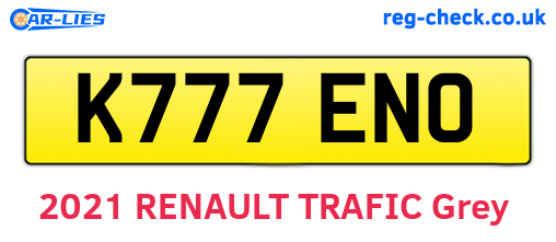 K777ENO are the vehicle registration plates.