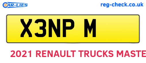 X3NPM are the vehicle registration plates.