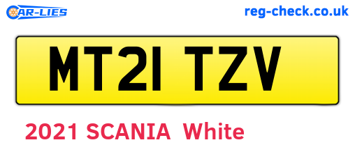 MT21TZV are the vehicle registration plates.