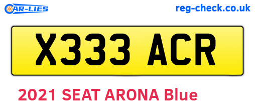 X333ACR are the vehicle registration plates.
