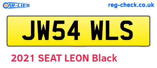 JW54WLS are the vehicle registration plates.