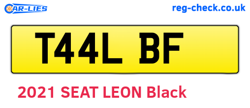 T44LBF are the vehicle registration plates.