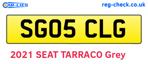 SG05CLG are the vehicle registration plates.