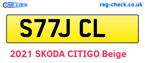 S77JCL are the vehicle registration plates.