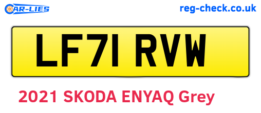 LF71RVW are the vehicle registration plates.