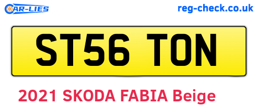 ST56TON are the vehicle registration plates.