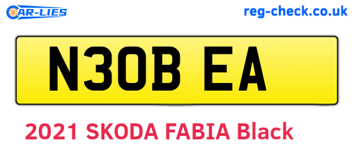 N30BEA are the vehicle registration plates.