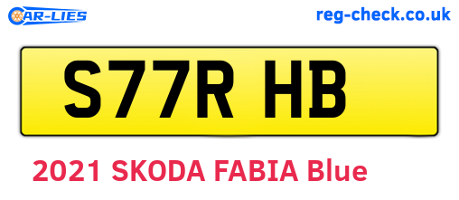 S77RHB are the vehicle registration plates.