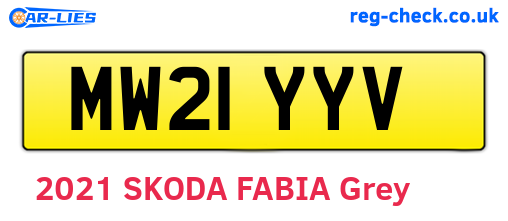 MW21YYV are the vehicle registration plates.