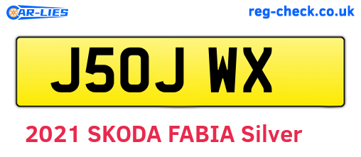 J50JWX are the vehicle registration plates.