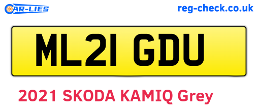ML21GDU are the vehicle registration plates.
