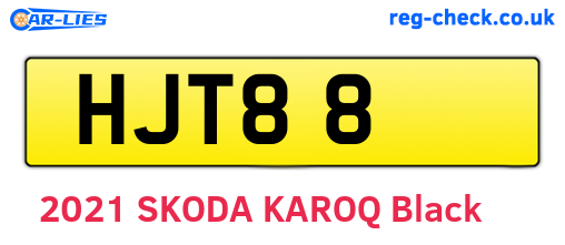 HJT88 are the vehicle registration plates.