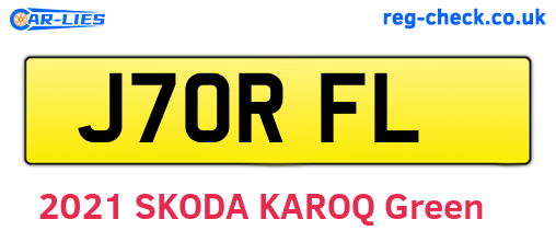J70RFL are the vehicle registration plates.