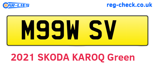 M99WSV are the vehicle registration plates.