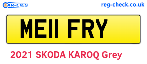 ME11FRY are the vehicle registration plates.
