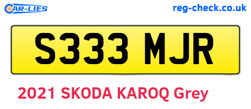 S333MJR are the vehicle registration plates.