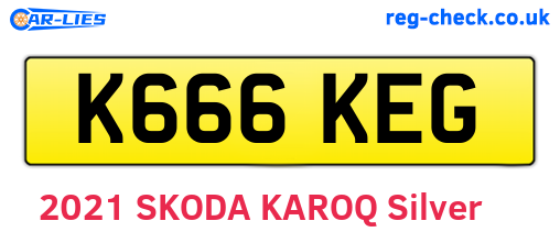 K666KEG are the vehicle registration plates.